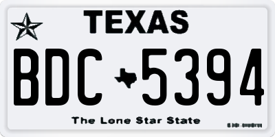 TX license plate BDC5394