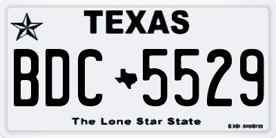 TX license plate BDC5529