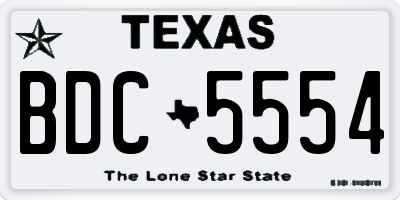 TX license plate BDC5554