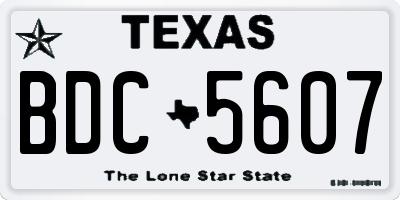 TX license plate BDC5607