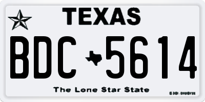TX license plate BDC5614