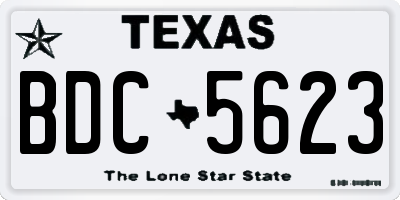 TX license plate BDC5623