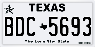 TX license plate BDC5693