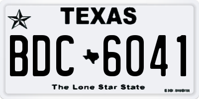 TX license plate BDC6041