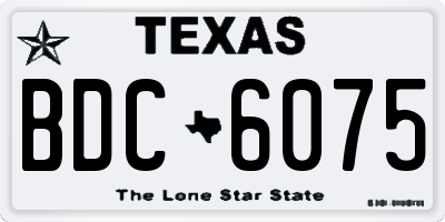 TX license plate BDC6075