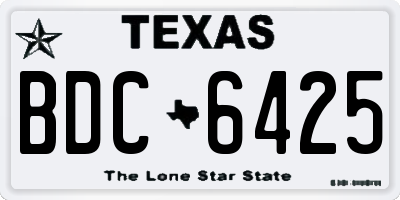 TX license plate BDC6425