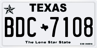 TX license plate BDC7108