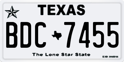 TX license plate BDC7455