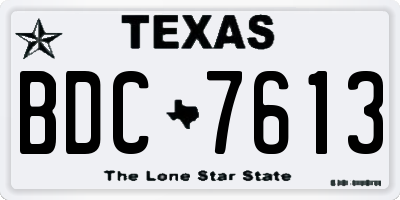 TX license plate BDC7613