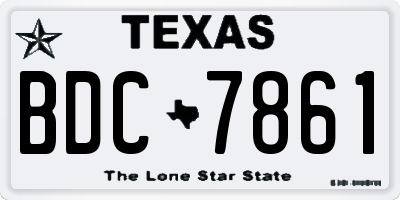 TX license plate BDC7861