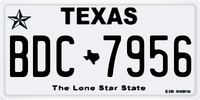 TX license plate BDC7956