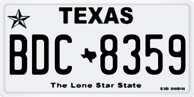 TX license plate BDC8359