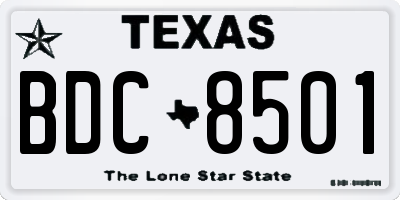 TX license plate BDC8501