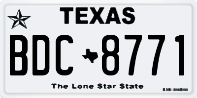 TX license plate BDC8771
