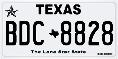 TX license plate BDC8828
