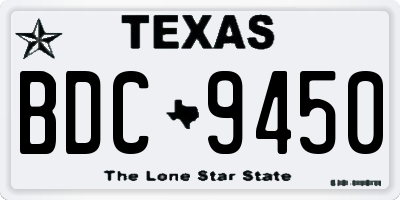 TX license plate BDC9450