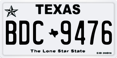 TX license plate BDC9476