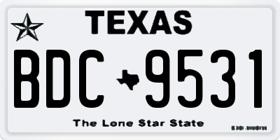 TX license plate BDC9531