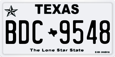 TX license plate BDC9548