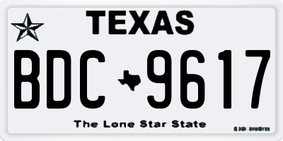 TX license plate BDC9617