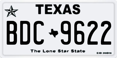 TX license plate BDC9622