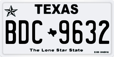 TX license plate BDC9632