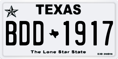 TX license plate BDD1917