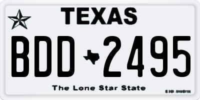 TX license plate BDD2495