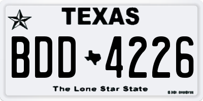 TX license plate BDD4226
