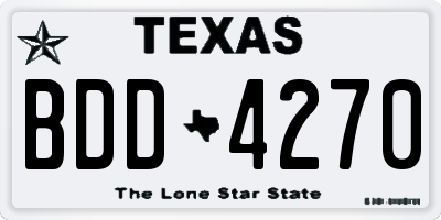 TX license plate BDD4270