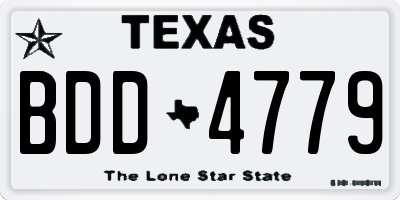 TX license plate BDD4779
