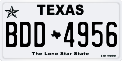 TX license plate BDD4956