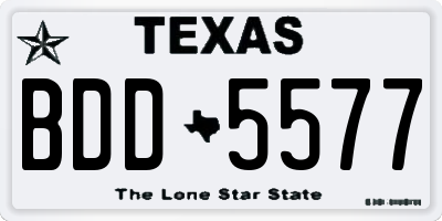 TX license plate BDD5577