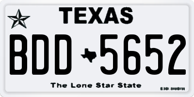 TX license plate BDD5652