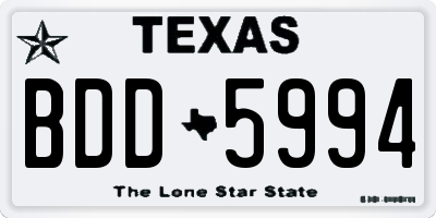 TX license plate BDD5994