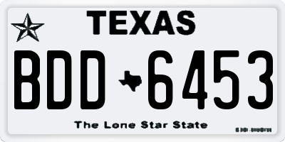 TX license plate BDD6453