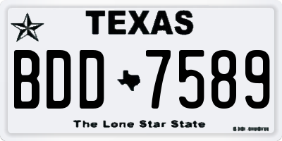 TX license plate BDD7589