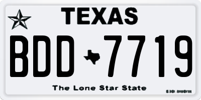 TX license plate BDD7719