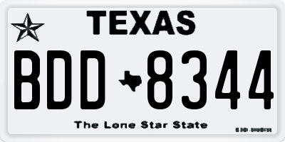 TX license plate BDD8344