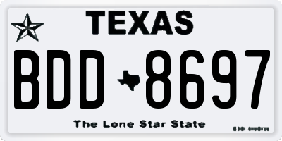 TX license plate BDD8697