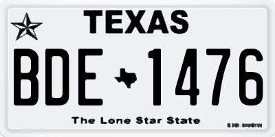 TX license plate BDE1476
