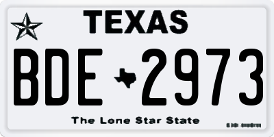 TX license plate BDE2973