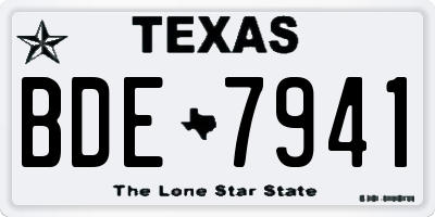 TX license plate BDE7941