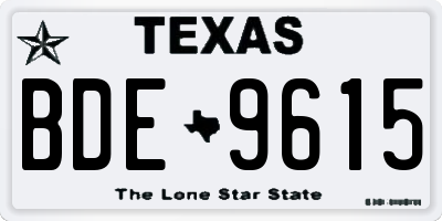 TX license plate BDE9615