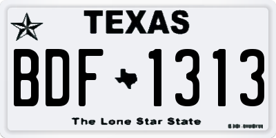 TX license plate BDF1313