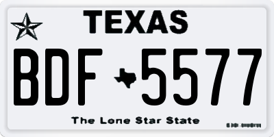 TX license plate BDF5577