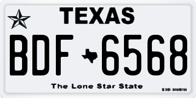 TX license plate BDF6568