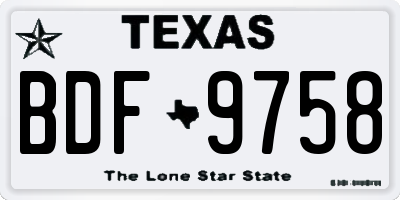 TX license plate BDF9758