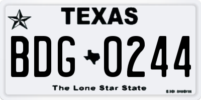 TX license plate BDG0244