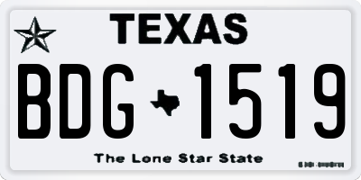 TX license plate BDG1519